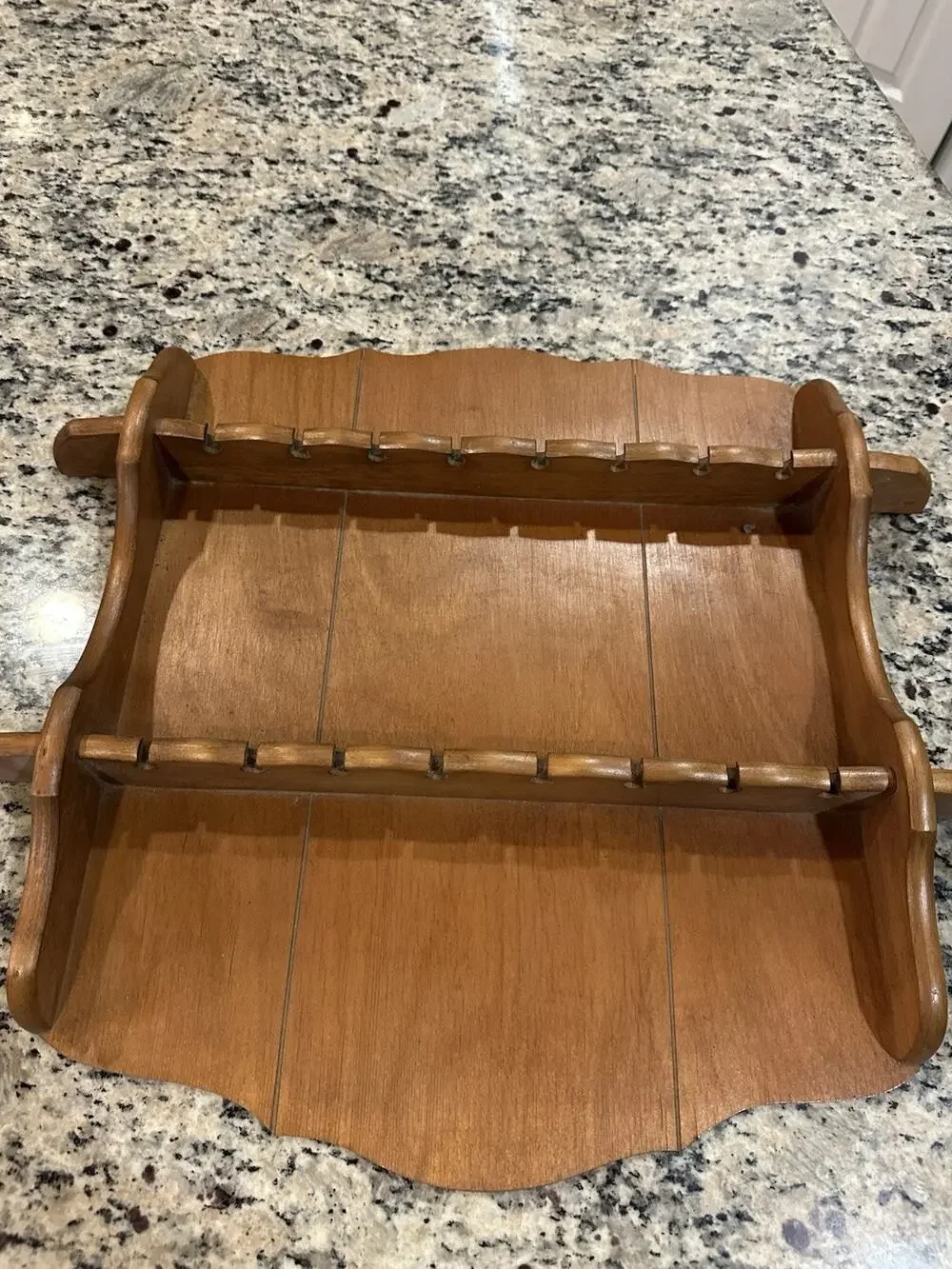 Vintage Wooden Spoon Rack -8 Slots – Wall‑Mounted Display Holder